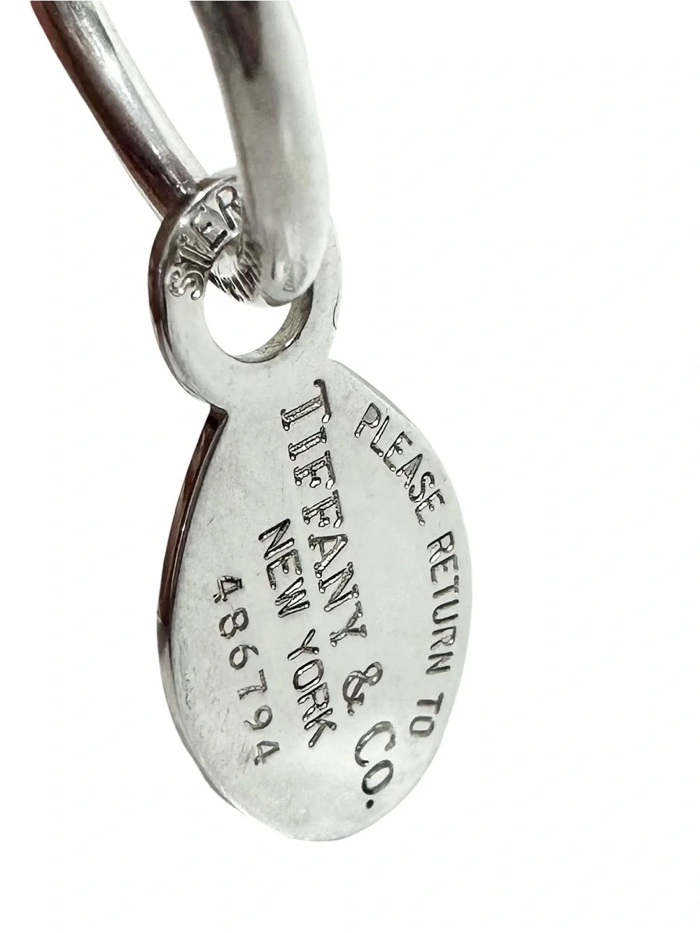 Tiffany & Co. Engraved 925 Silver Ball Keychain with Engraved Return To Charm - Picture 2 of 13